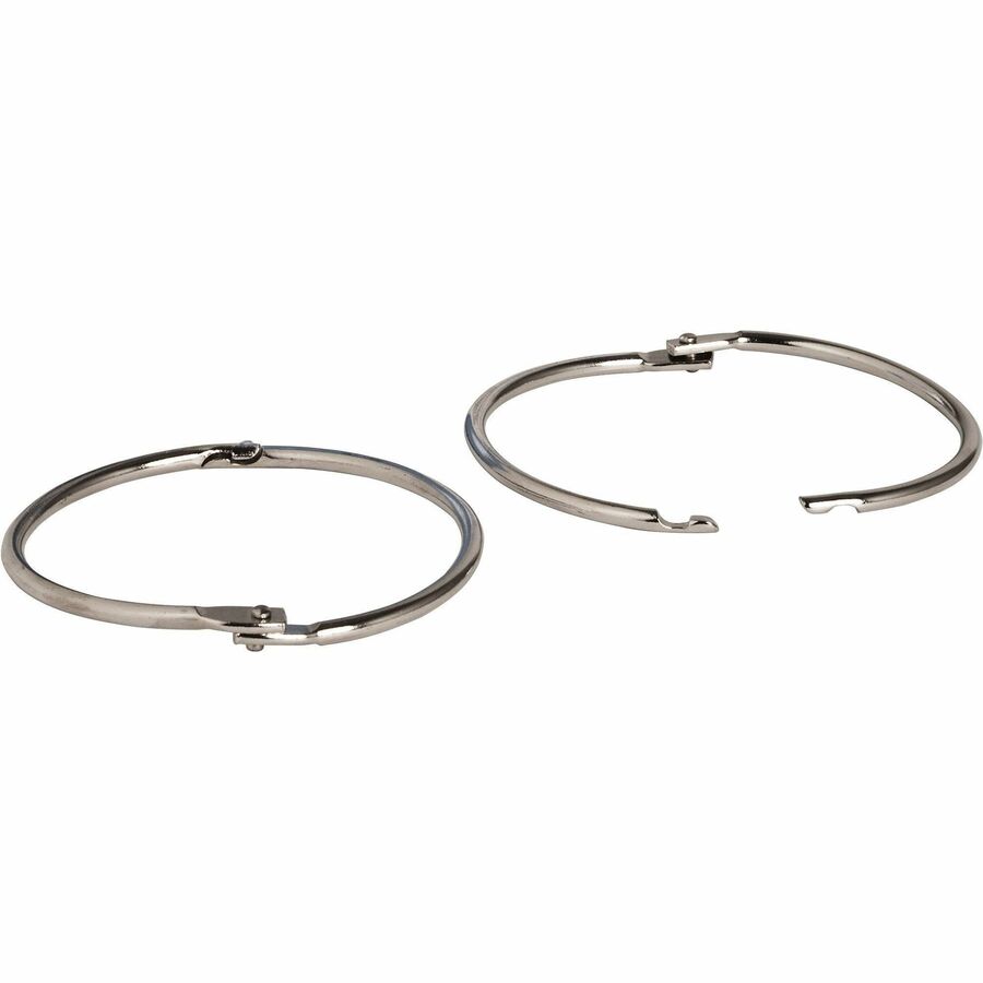 Business Source Standard Book Rings - 3" Diameter - Silver - Nickel Plated - 10 / Box