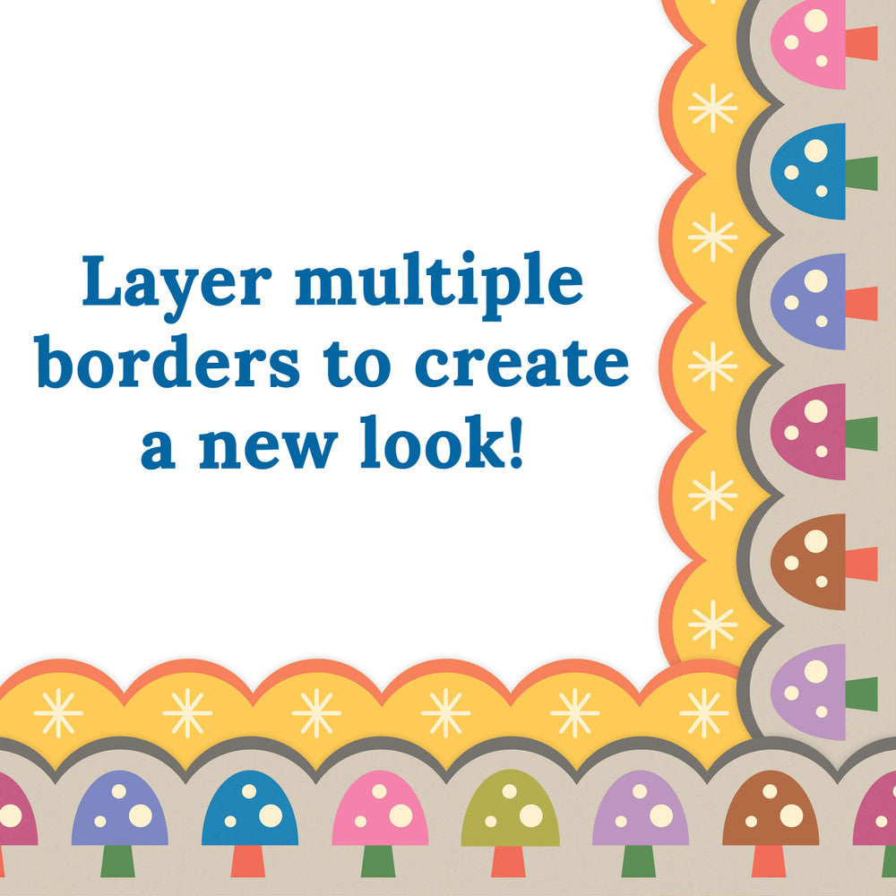 Mushrooms Scalloped Bulletin Board Borders