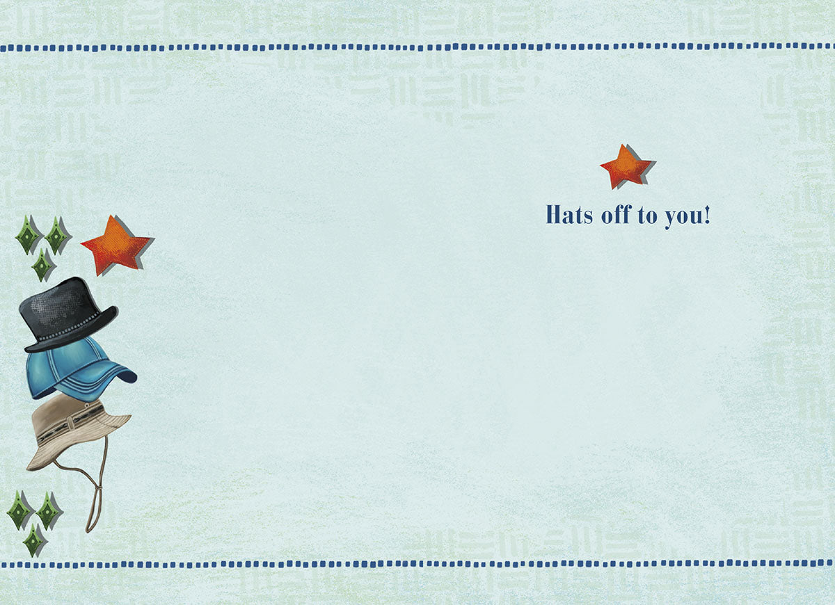 Starry Headwear Honors | Heartfelt Father's Day Greeting Card