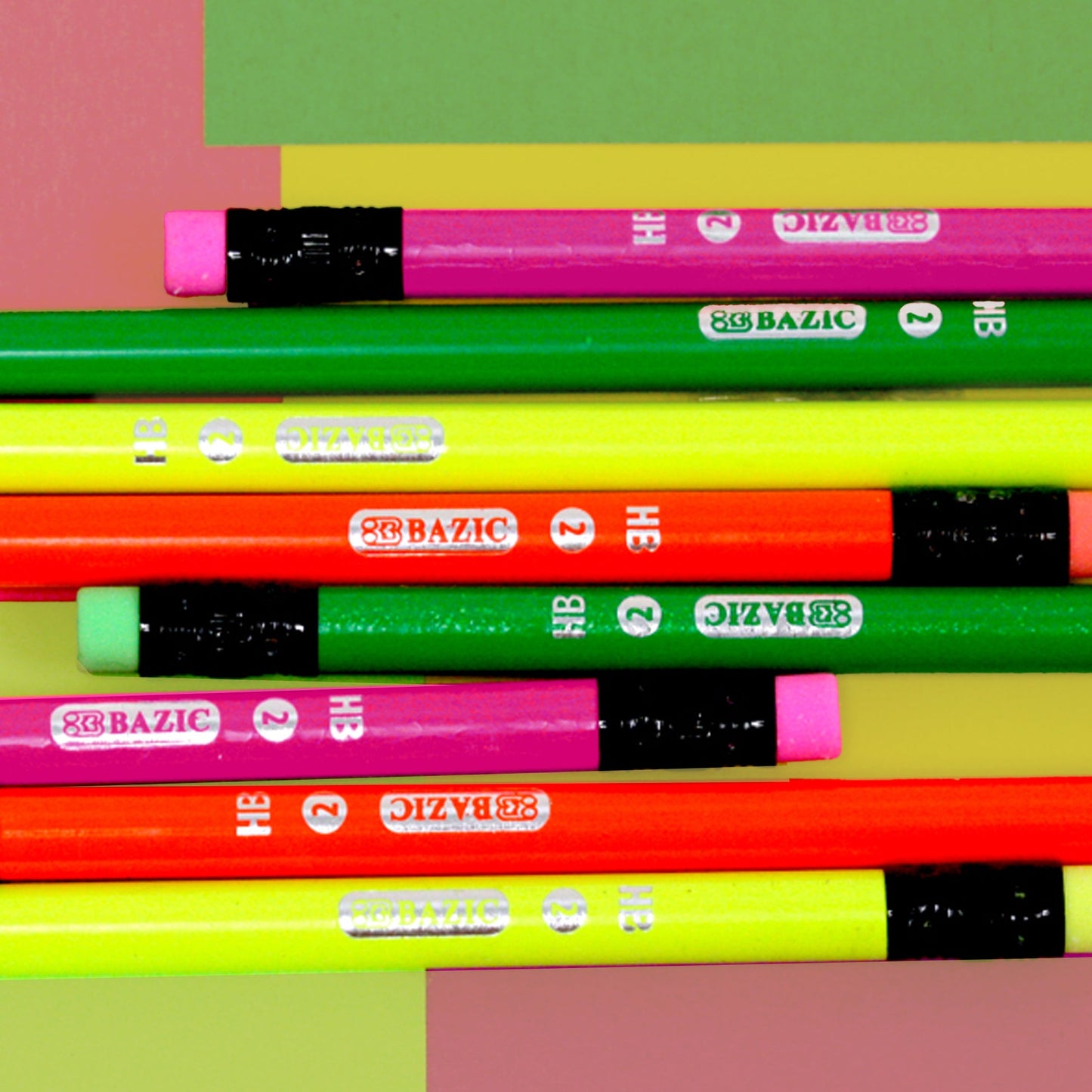 Fluorescent Neon #2 Pencils, Eraser