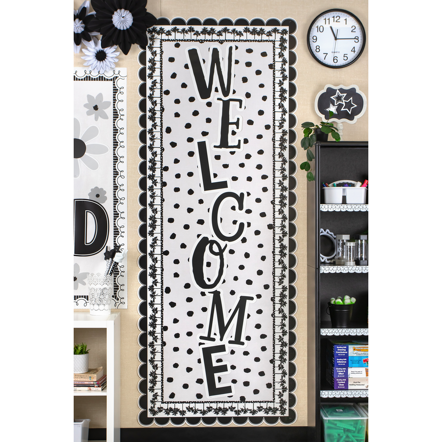 Black Painted Dots on White Better Than Paper Bulletin Board Roll