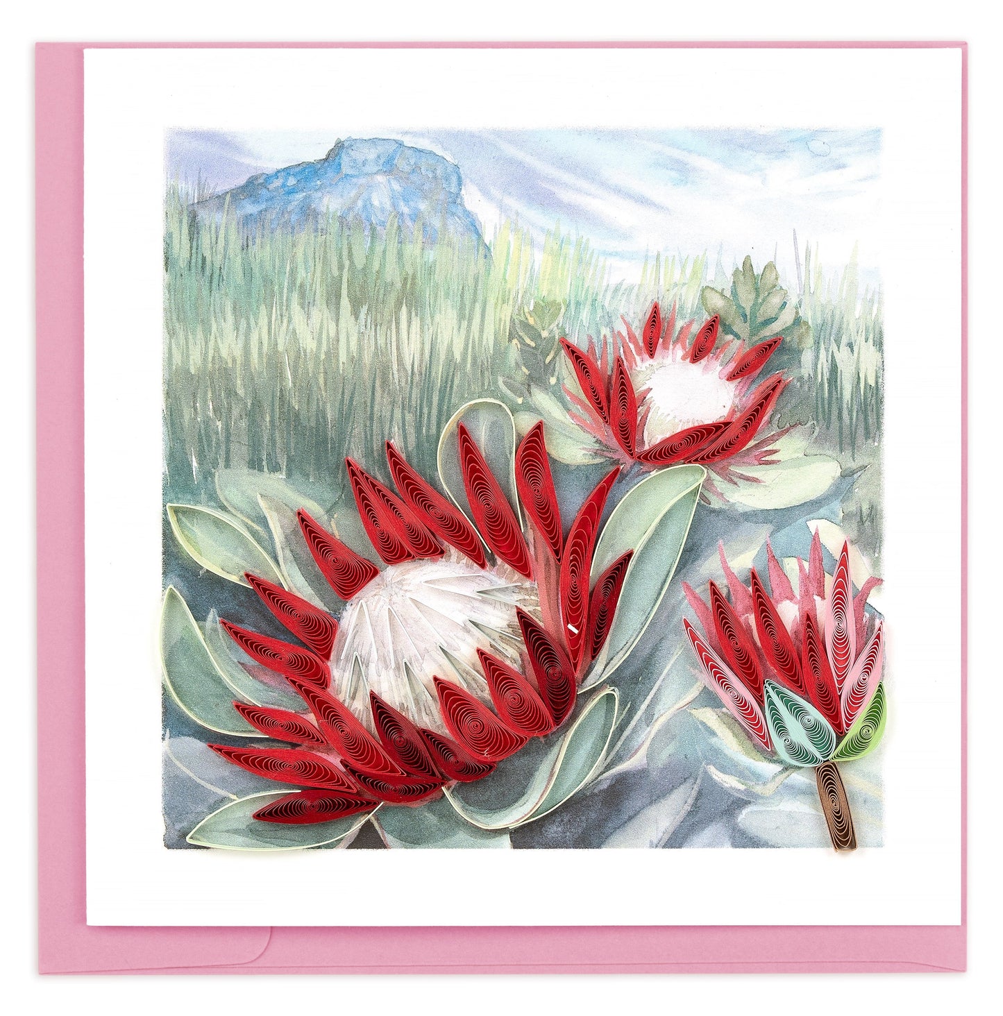 Quilled King Protea Greeting Card