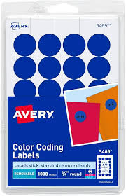 Avery Printable Color Coding Labels, 3/4 Inch Diameter, Dark Blue, Pack of 1008