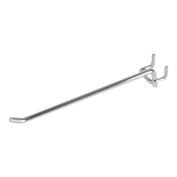 8" Chrome-Plated Steel Hook for Pegboard Gondola Merchandisers 12 Pack