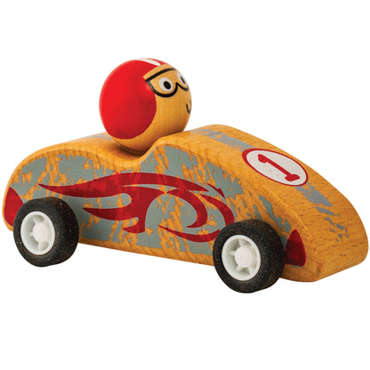 Wooden Pull Back Race Car 8-Unit Display
