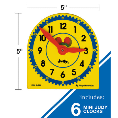 6-Piece 5" x 5" Mini Judy® Clock Set Grade K-3