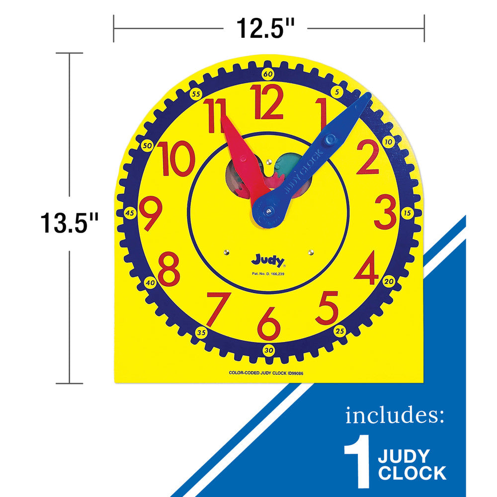 13" x 12" Wooden Color-Coded Judy® Clock Grade K-3