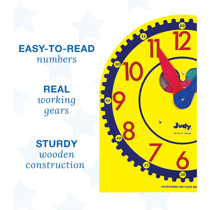 13" x 12" Wooden Color-Coded Judy® Clock Grade K-3