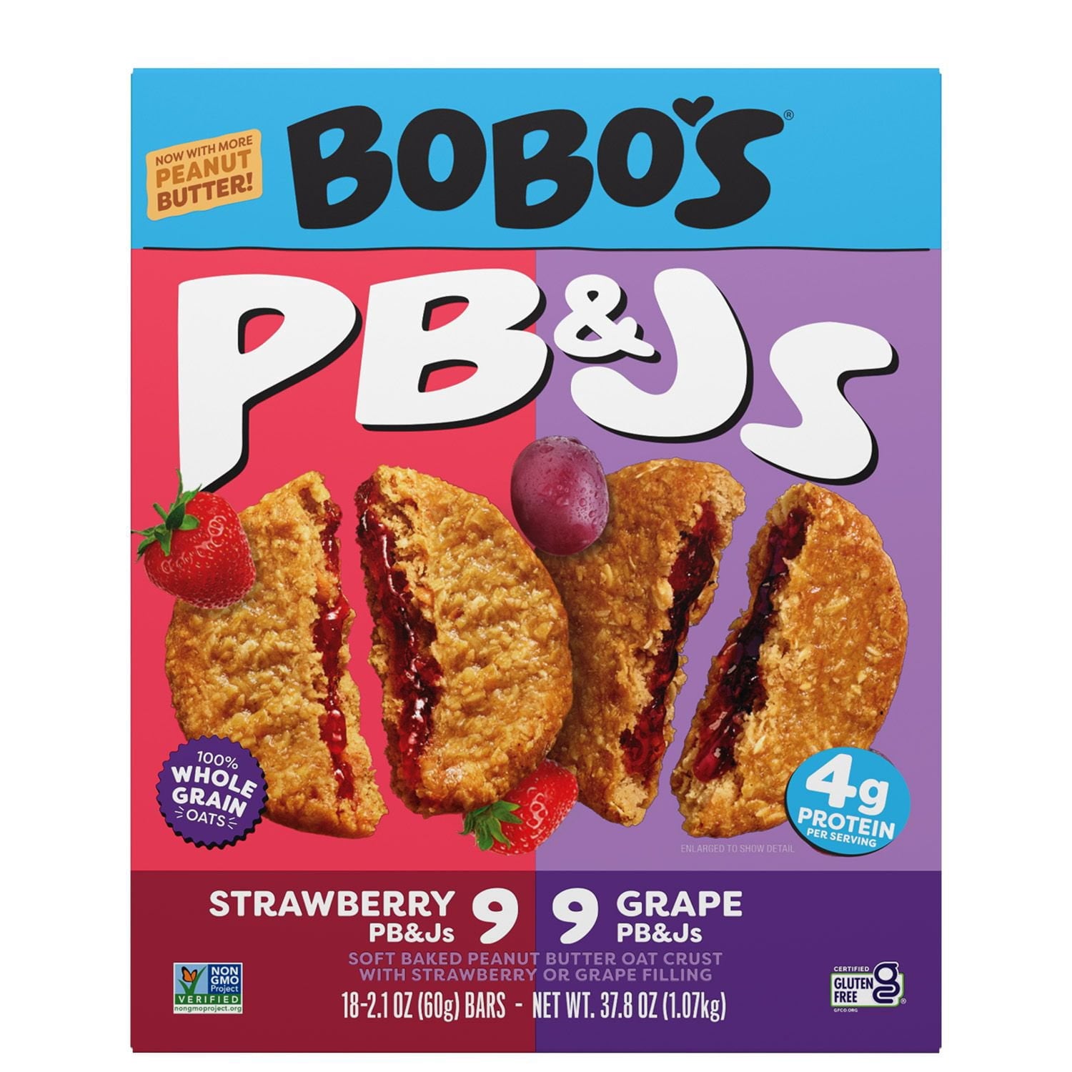 Bobo's PB&J Oat Snacks, Variety Pack, 18 pk.
