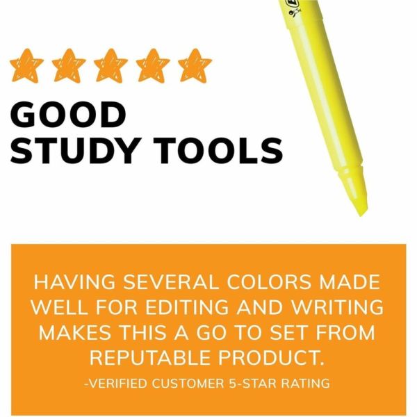 BIC Brite Liner Highlighters Pocket Style, Chisel Point, Assorted, 5-Pack