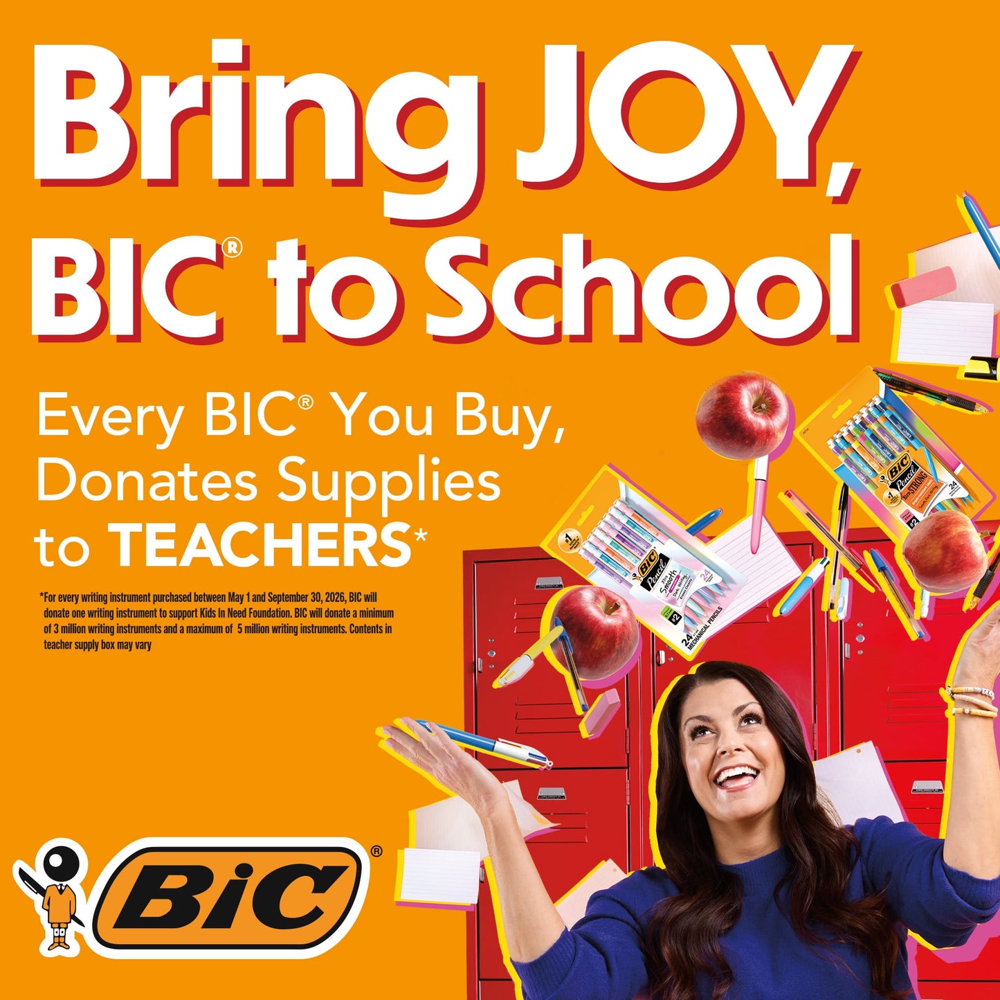 BIC Cristal Xtra Bold Point Ball Pen, School Supplies, 1.6 mm, Assorted Ink, 10-Count