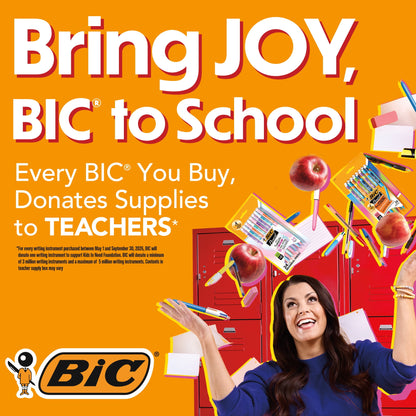 BIC Cristal Xtra Bold Point Ball Pen, School Supplies, 1.6 mm, Assorted Ink, 10-Count