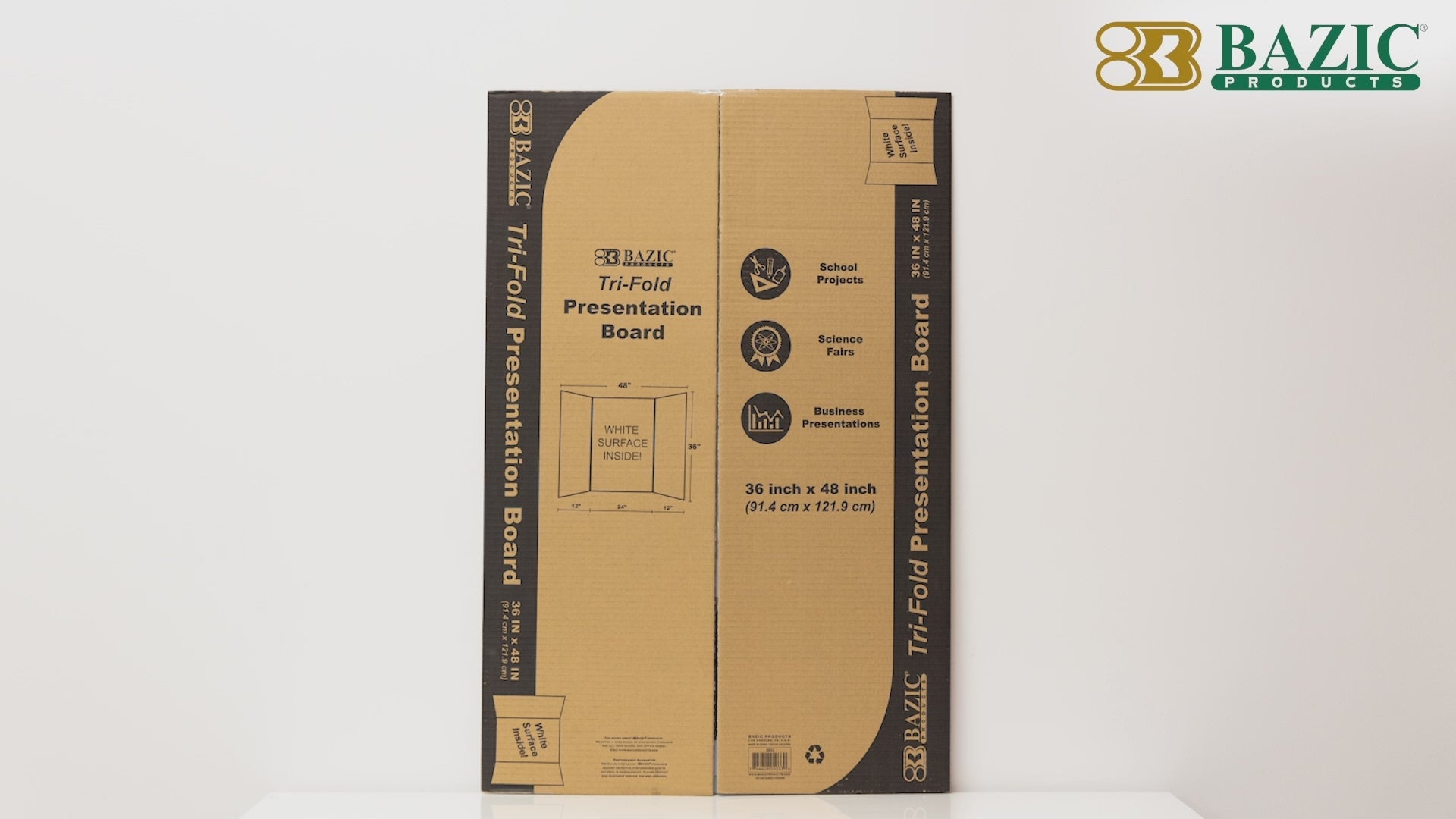 36" X 48" White Tri-Fold Corrugated Presentation Board