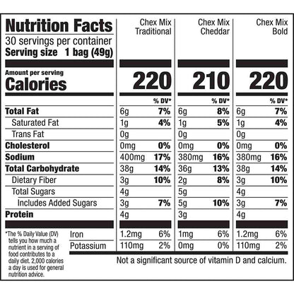 Chex Mix Classics Snack Mix, 30 ct.