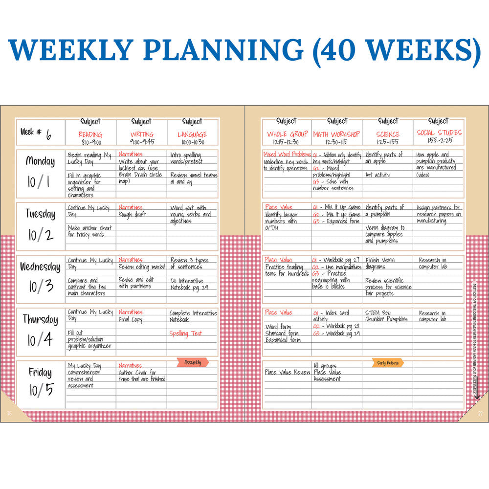 Farmers Market Teacher Planner