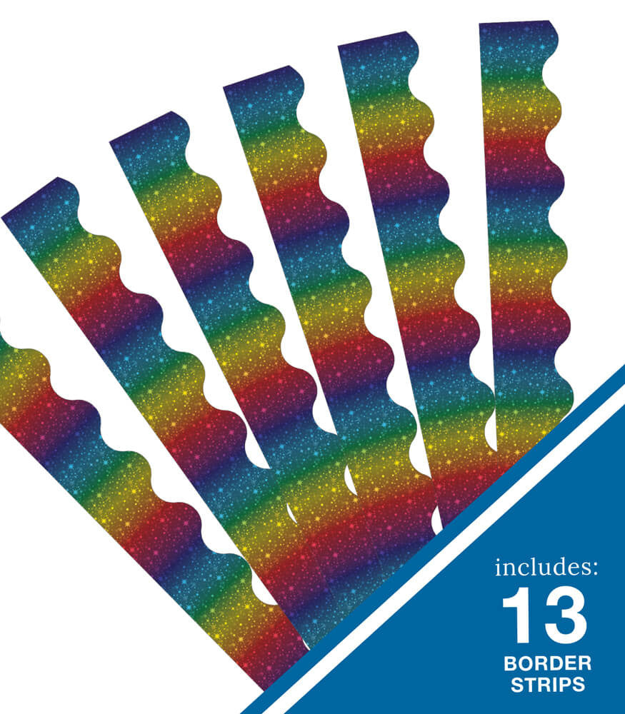 Rainbow Foil Scalloped Bulletin Board Borders