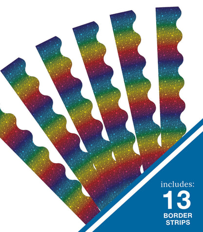 Rainbow Foil Scalloped Bulletin Board Borders