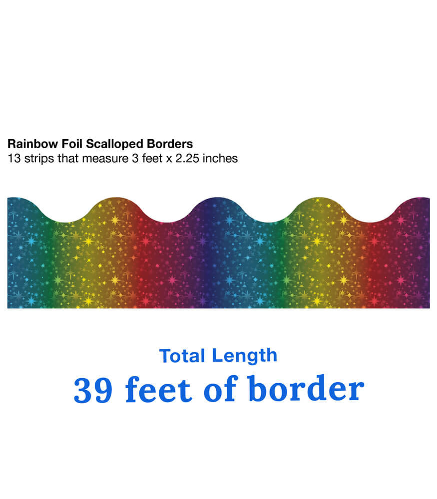 Rainbow Foil Scalloped Bulletin Board Borders