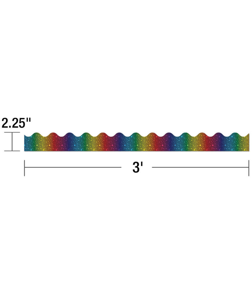 Rainbow Foil Scalloped Bulletin Board Borders