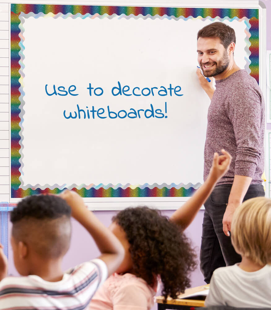 Rainbow Foil Scalloped Bulletin Board Borders