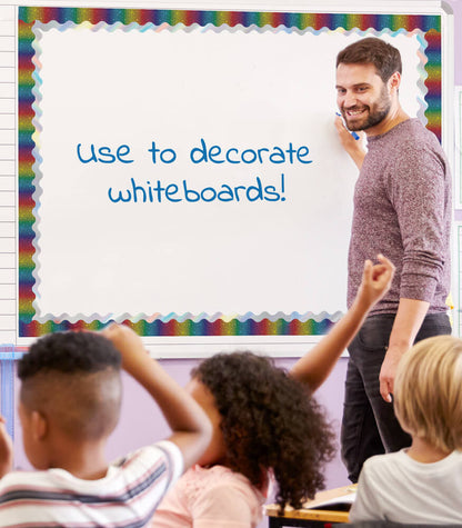 Rainbow Foil Scalloped Bulletin Board Borders