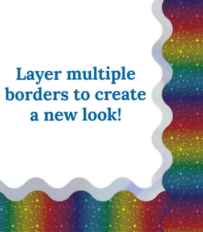 Rainbow Foil Scalloped Bulletin Board Borders