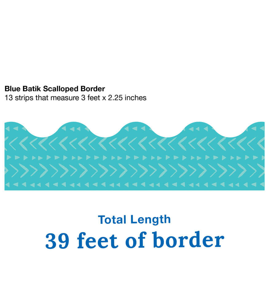 Blue Batik Scalloped Bulletin Board Borders