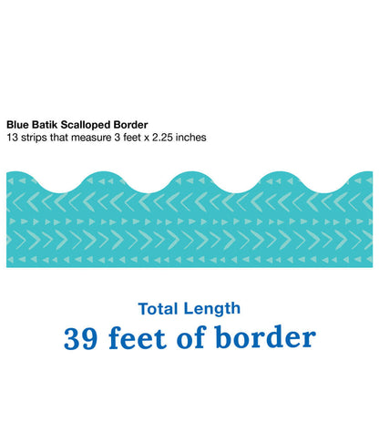 Blue Batik Scalloped Bulletin Board Borders