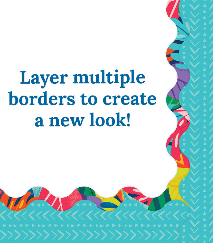 Blue Batik Scalloped Bulletin Board Borders