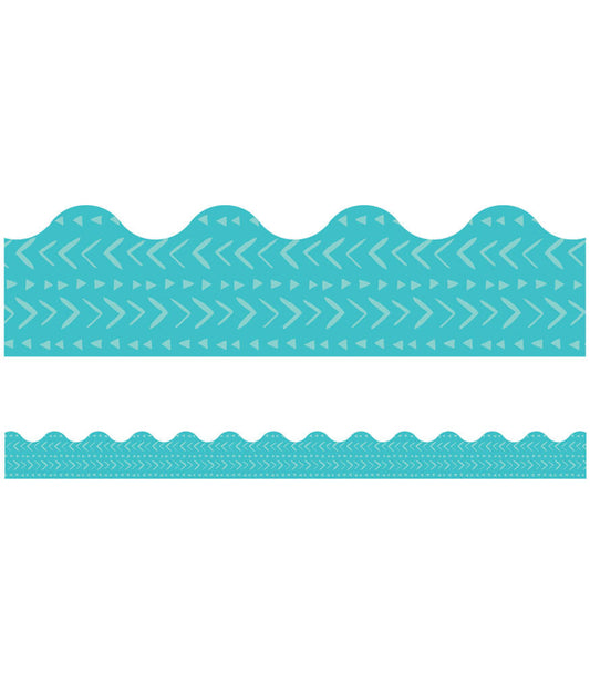 Blue Batik Scalloped Bulletin Board Borders
