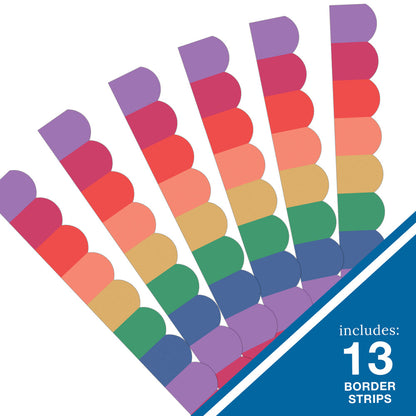 Rainbow Cheer Scalloped Bulletin Board Borders