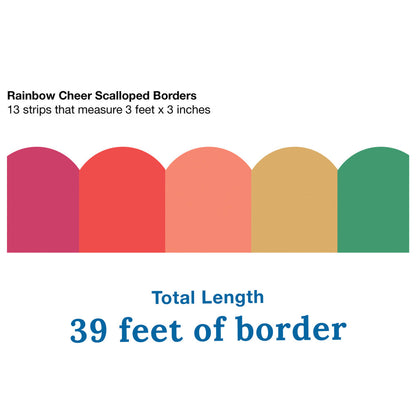 Rainbow Cheer Scalloped Bulletin Board Borders
