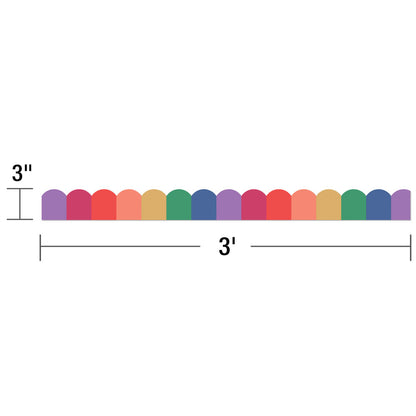 Rainbow Cheer Scalloped Bulletin Board Borders
