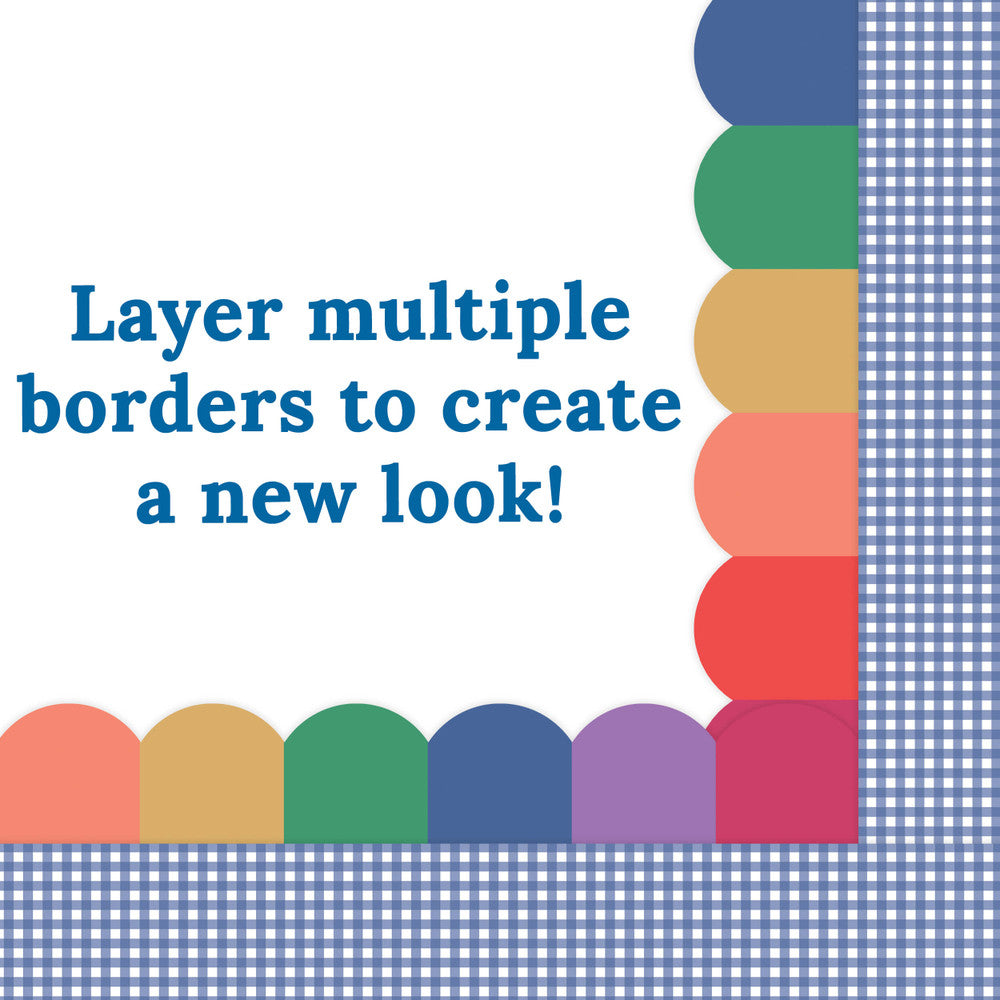 Rainbow Cheer Scalloped Bulletin Board Borders