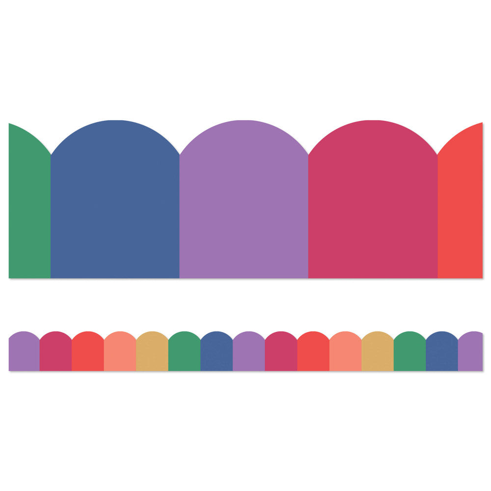 Rainbow Cheer Scalloped Bulletin Board Borders