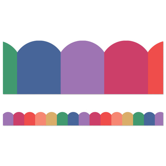 Rainbow Cheer Scalloped Bulletin Board Borders