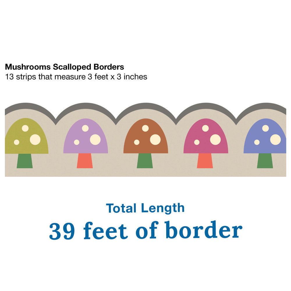 Mushrooms Scalloped Bulletin Board Borders