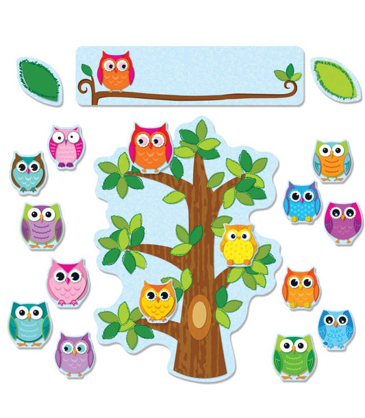 Colorful Owls Behavior Bulletin Board Set