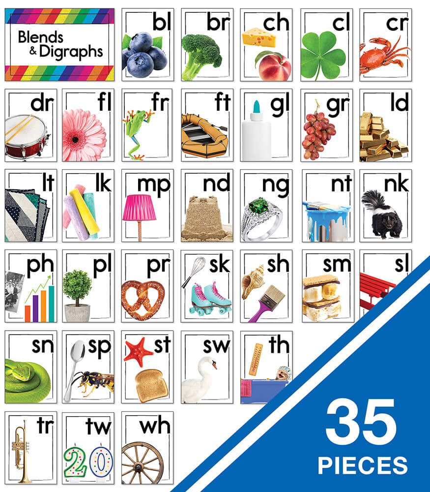Blends and Digraphs Bulletin Board Set Grade K-2