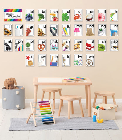 Blends and Digraphs Bulletin Board Set Grade K-2