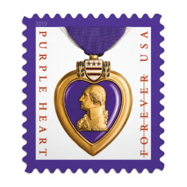 USPS Forever Stamps Sheet - 2019 US Purple Heart Forever Stamps