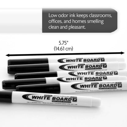Black Fine Tip Dry-Erase Markers (12/Box)