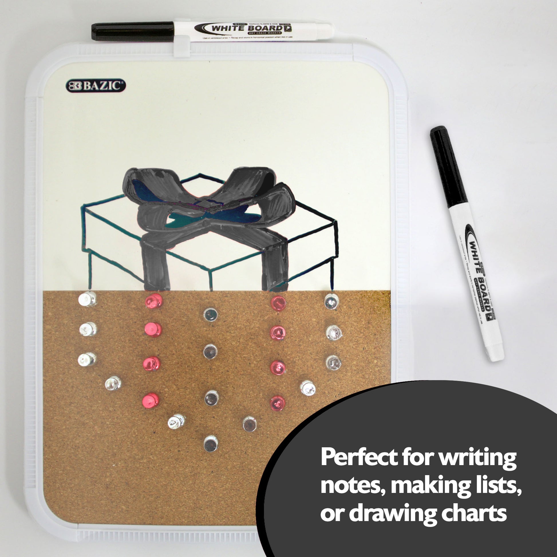 Black Fine Tip Dry-Erase Markers (12/Box)