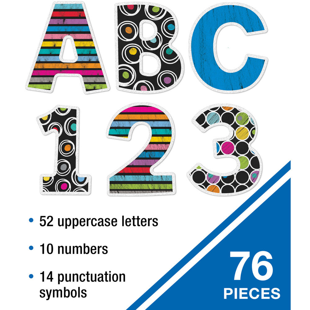 4in Colorful Chalkboard Bulletin Board Letters