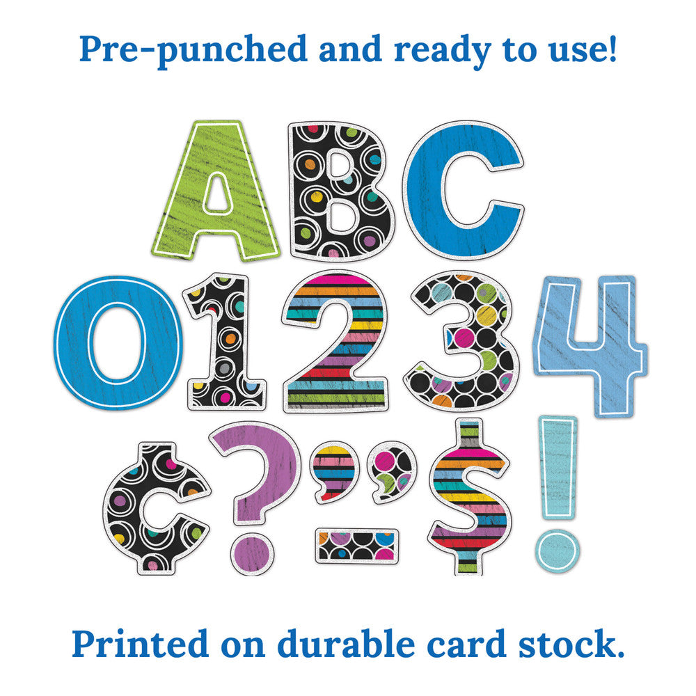 4in Colorful Chalkboard Bulletin Board Letters