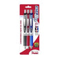 Pentel EnerGel Deluxe RTX Retractable Pens, Needle Point, 0.5 mm, Assorted Barrels, Blue Pack of 3