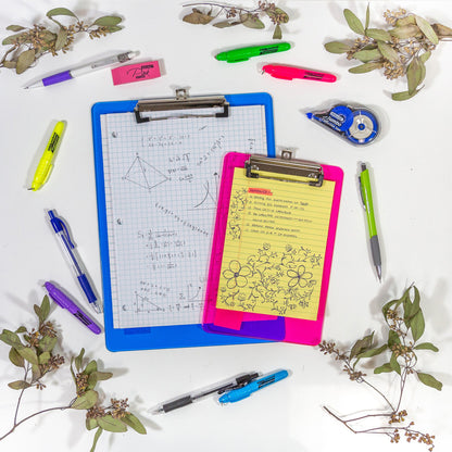 Standard Size Plastic Clipboard with Low-Profile Clip