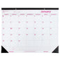 Rediform C1731 Brownline 22" x 17" White / Burgundy Monthly January 2026 - December 2026 Desk Pad Calendar [REDC1731]