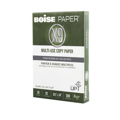 Boise X-9 Multi-Use Printer & Copy Paper, White, Legal (8.5" x 14"), 5000 Sheets Per Case, 20 Lb, 92 Brightness