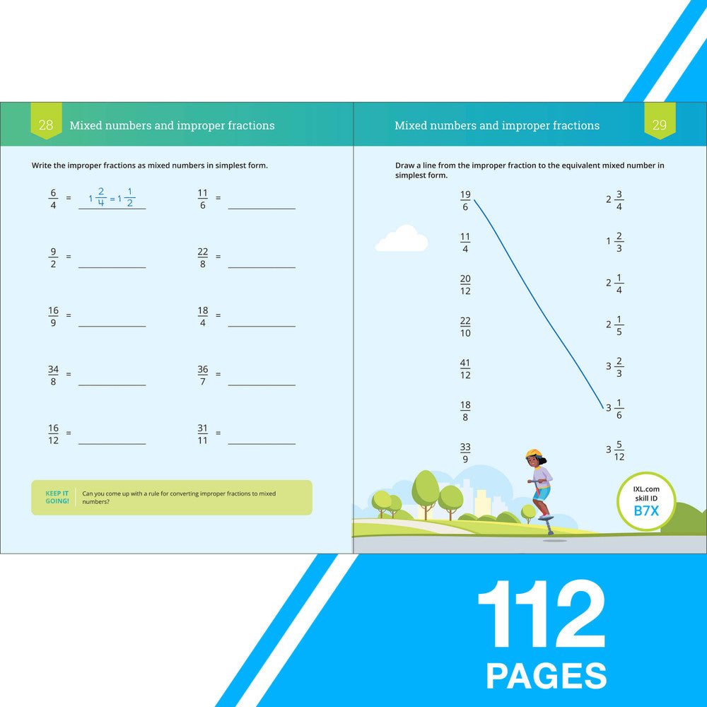 IXL Fractions Workbook Grade 5 Paperback